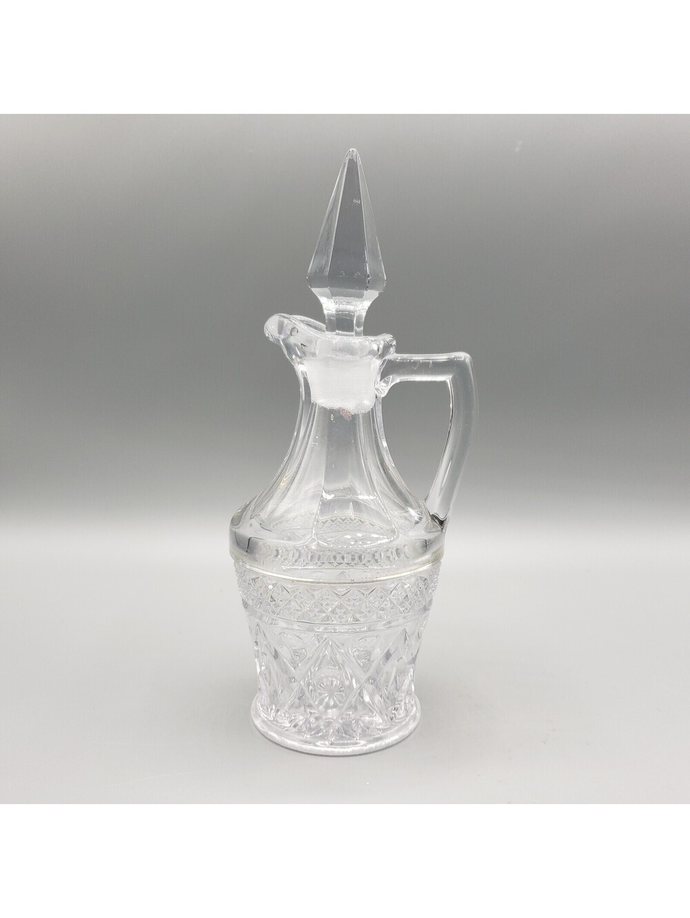 Vintage Imperial Glass Cape Cod Cruet With Stopper Clear 7" 1960-1980's